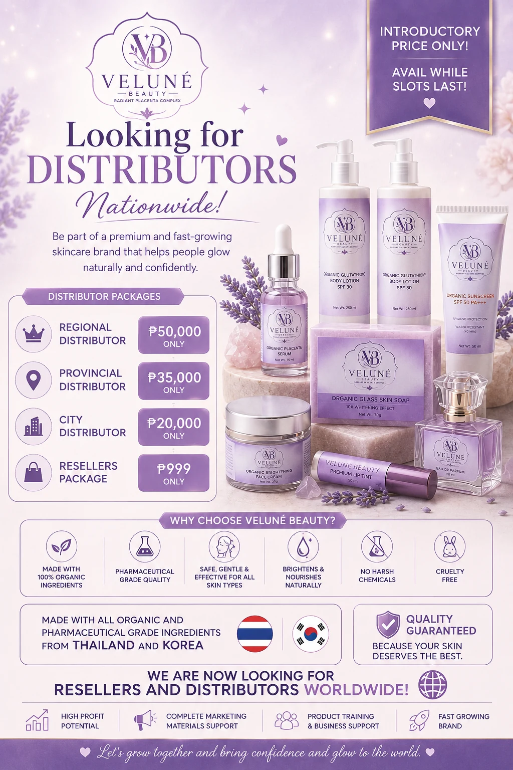 Veluné Beauty distributor opportunity reference